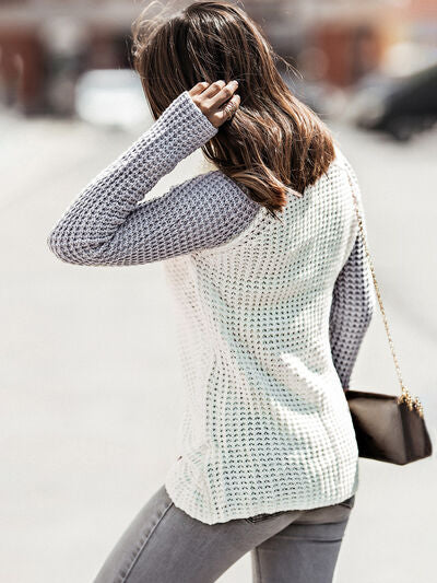 Asymmetrical Button Sweater