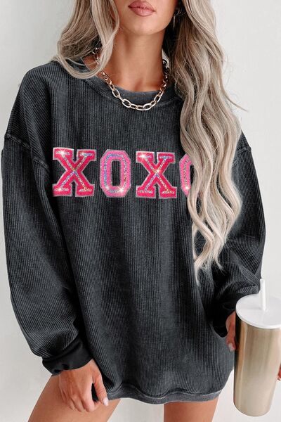 XOXO Dropped Shoulder Sweatshirt