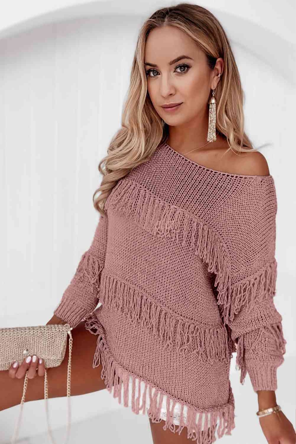 Fringe Long Sleeve Sweater