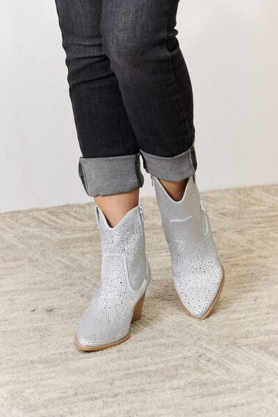 Silver Rhinestone Cowboy Boots