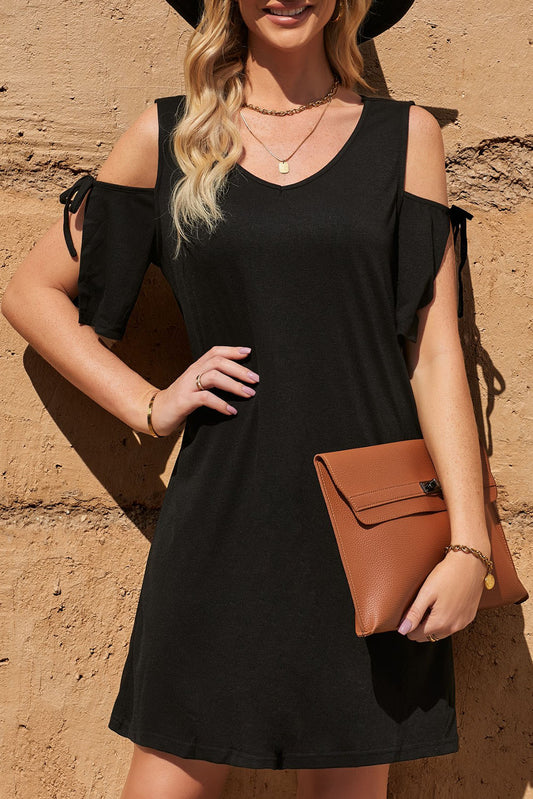 Cold-Shoulder Mini Dress