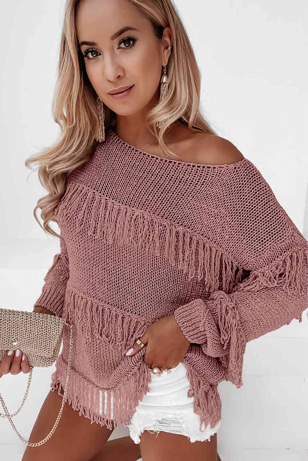 Fringe Long Sleeve Sweater