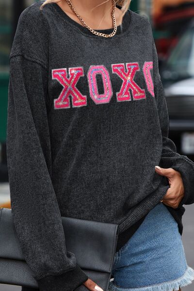 XOXO Dropped Shoulder Sweatshirt