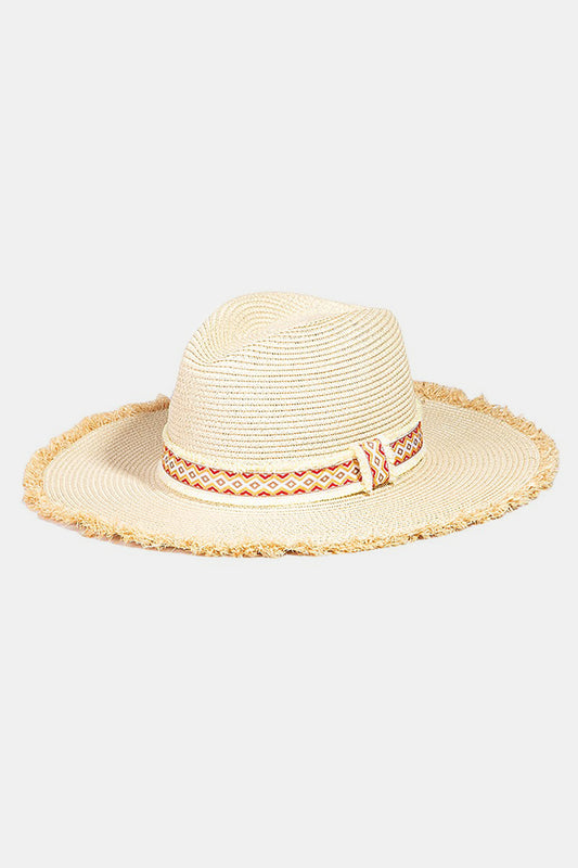 Raw Hem Banded Sun Hat