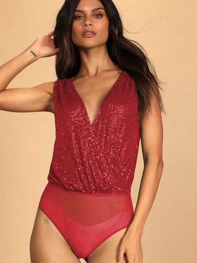 Sequin Sleeveless Bodysuit