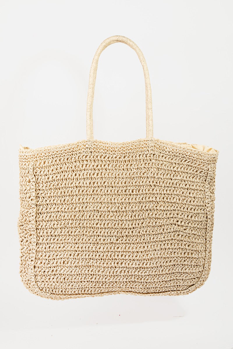 Braided Flower Tote Bag