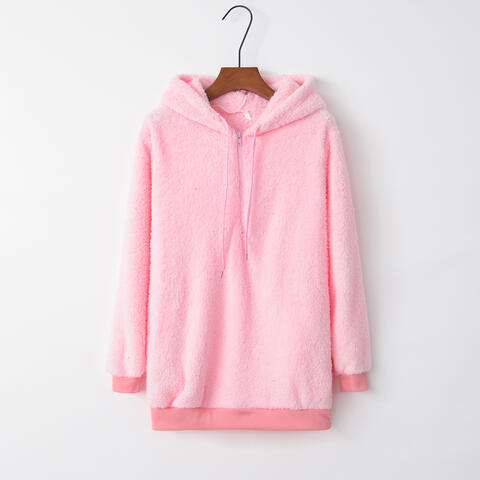 Quarter-Zip Drawstring Hoodie