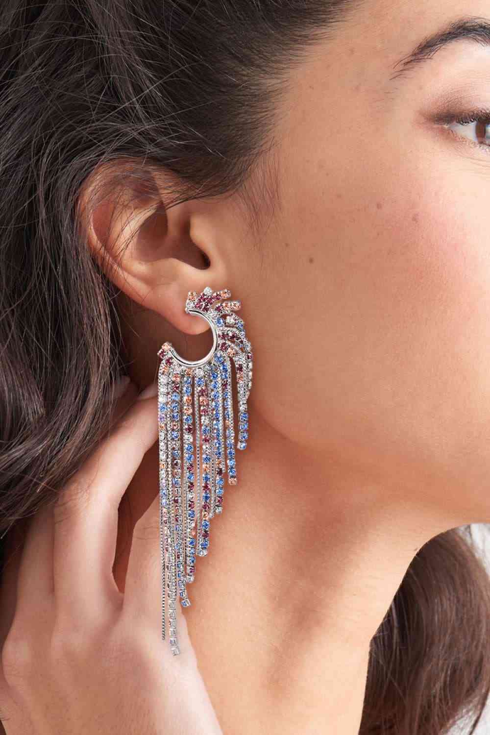 Rhinestone Fringe Earrings