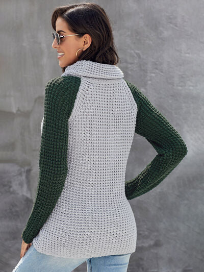 Asymmetrical Button Sweater