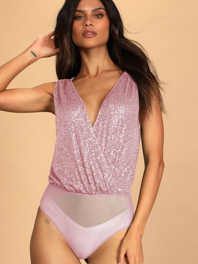 Sequin Sleeveless Bodysuit